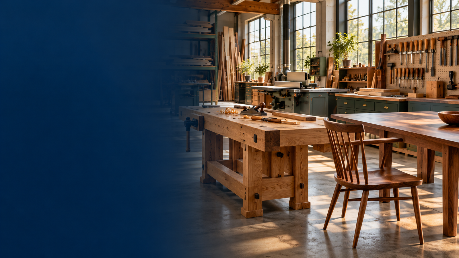 Small business woodworking workshop